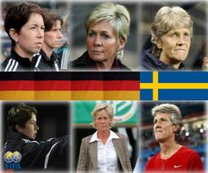 Puzzle de Nominadas para la Copa Mundial de Entrenador del Año del Fútbol Femenino 2010 (Maren Meinert, Silvia Neid, Pia Sundhage)