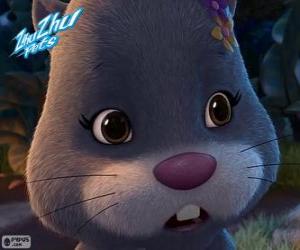 Puzzle de NumNums, la hámster con un tocado de flores en la cabeza