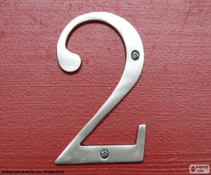 Puzzle de Número 2, de color plata