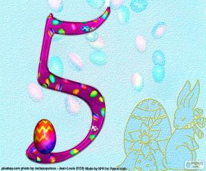 Puzzle de Número cinco de Pascua