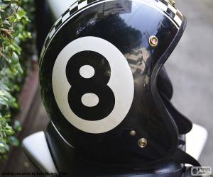 Puzzle de Número ocho blanco