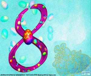 Puzzle de Número ocho de Pascua