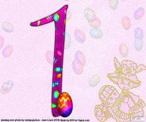 Puzzle de Número uno de Pascua