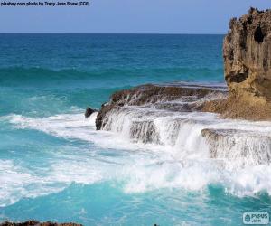 Puzzle de Olas y rocas