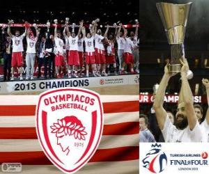 Puzzle de Olympiacos Pireo, campeón Euroliga Baloncesto 2013