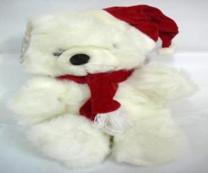 Puzzle de Osito de peluche con gorro y bufanda de Papá Noel