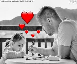 Puzzle de Padre pintando con su hija