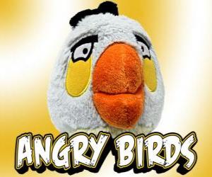 Puzzle de Pájaro Blanco (White Bird), pájaro que lanza un proyectil con forma de huevo