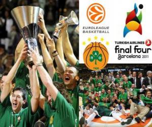 Puzzle de Panathinaikos, PAO, campeón de la Euroliga de Baloncesto 2011