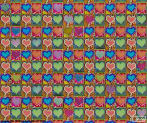 Puzzle de Papel de corazones