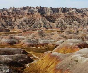 Puzzle de Parque Nacional Badlands, Estados Unidos