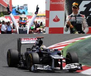 Puzzle de Pastor Maldonado celebra su victoria en el Gran Premio de España (2012)