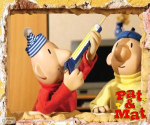 Puzzle de Pat y Mat trabajando
