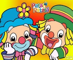 Puzzle de Patati y Patatá, los dos payasos son grandes amigos