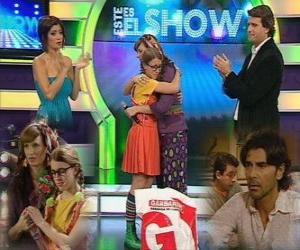 Puzzle de Patito y Carmen-en-la-tv2, en el plató, Patito le pide a su padre que vuelva