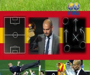 Puzzle de Pep Guardiola entrenador del Año FIFA 2011 de fútbol masculino