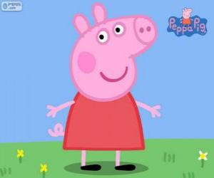 Puzzle de Peppa Pig con un vestido rojo
