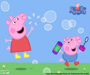 Puzzle de Peppa Pig y pompas de jabón 