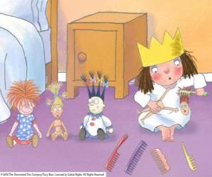 Puzzle de Pequeña Princesa peinando a sus muñecos