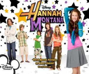 Puzzle de Personajes principales de Hannah Montana, Miley Ray Stewart, Lillian "Lilly" Truscott, Oliver Oken, Jackson Rod Stewart, Robby Ray Stewart y Rico Suave