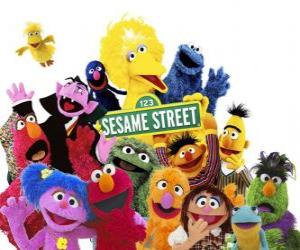Puzzle de Personajes principales de Sesame Street o Barrio Sésamo
