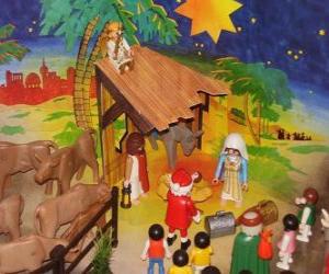 Puzzle de Pesebre, belén o nacimiento de Playmobil