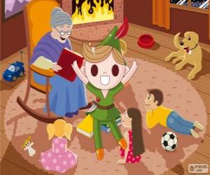 Puzzle de Peter Pan vive en el País de Nunca Jamás