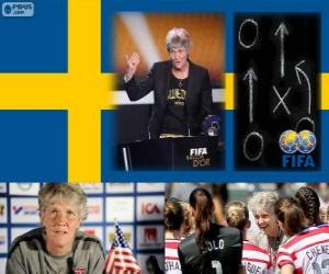 Puzzle de Pia Sundhage entrenador del Año FIFA 2012 del fútbol femenino