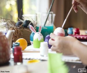 Puzzle de Pintar huevos de Pascua