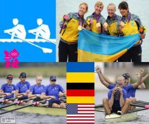 Puzzle de Podio remo cuarto scull femenino, Ucrania, Alemania y Estados Unidos - Londres 2012 -