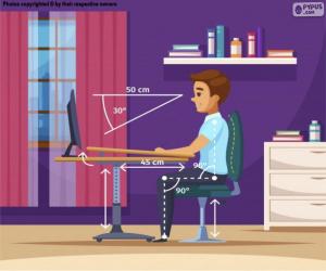 Puzzle de Postura correcta frente al ordenador