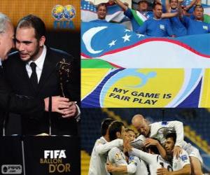 Puzzle de Premio Fair Play 2012 FIFA para la Asociación de Fútbol de Uzbekistán