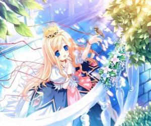 Puzzle de Princesa, amante de los animales y las flores