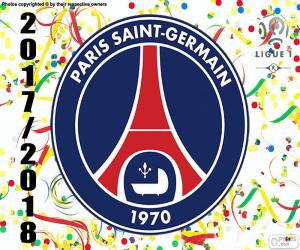 Puzzle de PSG, campeón Ligue 1 2017-2018