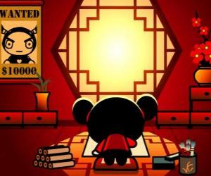 Puzzle de Pucca dibujando los carteles 