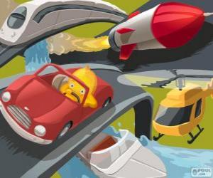 Puzzle de Pypus y los transportes