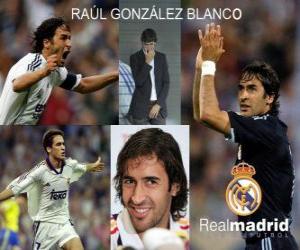 Puzzle de Raúl González Blanco delantero del Real Madrid CF entre 1994 y 2010