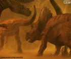 Dinosaurio y triceratops