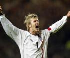 David Beckham celebrando un gol