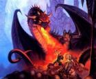 Dragón lanzando fuego por la boca