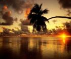 Atardecer sobre el mar 