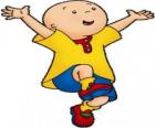 Caillou, contento y con los brazos abiertos en verano