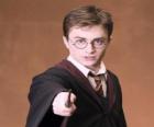 Harry Potter con su varita mágica