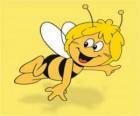 La abeja Maya volando feliz