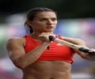 Yelena Isinbayeva preparada para el salto