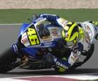 Valentino Rossi pilotando su moto GP