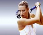 Maria Sharapova preparada para un golpe