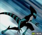 XLR8 o Acelerate corriendo a mucha velocidad, XLR8 es uno de los extraterrestres en los que se convierte Ben 10