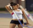 Atleta preparándose para un salto con pértiga
