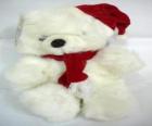Osito de peluche con gorro y bufanda de Papá Noel